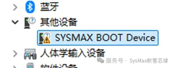 Windows 设备管理器显示缺少驱动的 SYSMAX BOOT Device
