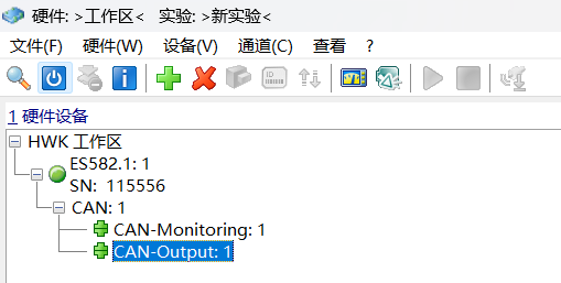 在 ES582.1 CAN 通道下添加 CAN-Output
