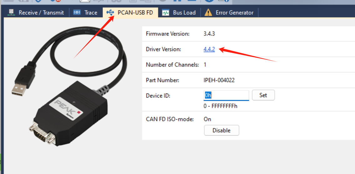 PCAN-View 查看驱动版本