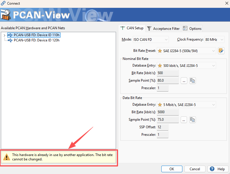 pcanview检测占用
